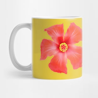 Tropical Hibiscus Flower Vector Head On Cut Out Mug